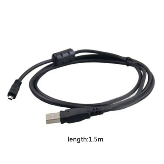 Black 6ft USB 2.0 Type A Male To Mini B 8 Pin Flat Male Camera USB Data Cable Cord For Nikon Coolpix Pentax Optio FinePix