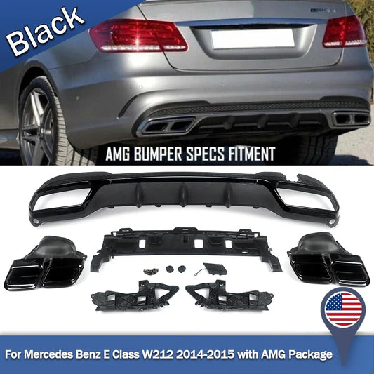 Facelift W212 E63 Style 2014-2015 Rear Diffuser + Tips