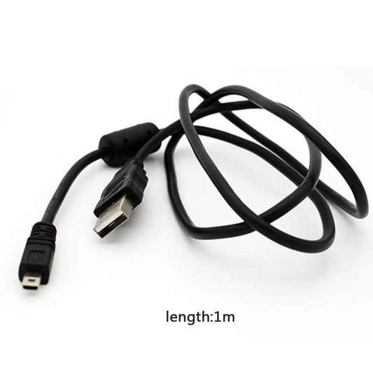 Black 6ft USB 2.0 Type A Male To Mini B 8 Pin Flat Male Camera USB Data Cable Cord For Nikon Coolpix Pentax Optio FinePix