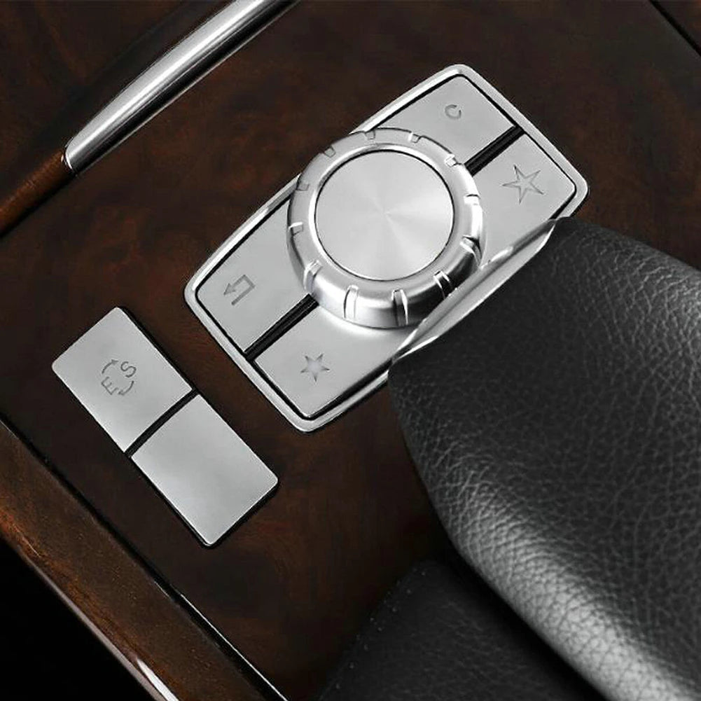 6Pcs Center Console Multimedia Button Cover for w212